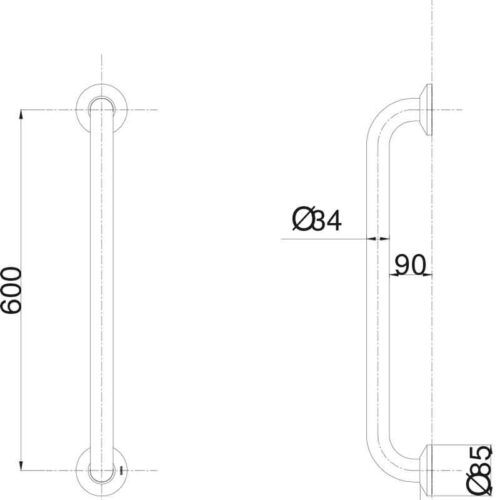 Bản vẽ kỹ thuật tay vịn cho người cao tuổi TOTO T113B6/T110D3R(X2)