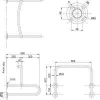 Tay vịn TOTO T113BU2/T110D3R(X4) cho bồn tiểu nam 5 Bản vẽ kỹ thuật tay vịn TOTO T113BU2/T110D3R(X4)