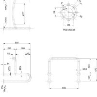 Tay vịn cho tiểu nam TOTO T114CU2R#MLA/T110D3R(X4) 3 Bản vẽ kỹ thuật thanh tay vịn TOTO TOTO T114CU2R#MLA/T110D3R(X4)