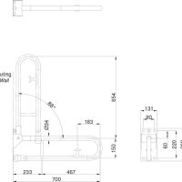 Bản vẽ kỹ thuật tay vịn TOTO T114HK7R#MLA/T110D17S