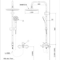 Bản vẽ kỹ thuật thân sen cây TOTO DM907C1S