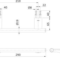 Bản vẽ kỹ thuật thanh treo khăn TOTO TX702ARR