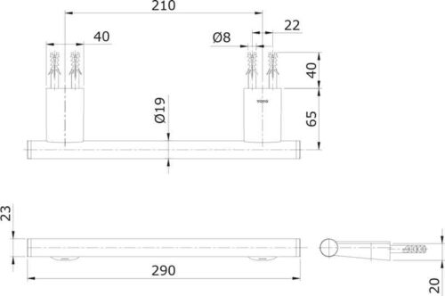 Bản vẽ kỹ thuật thanh treo khăn TOTO TX702ARR