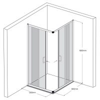 Bản vẽ kỹ thuật phòng tắm kính Fendi FKG-1X4