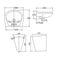 Bản vẽ kỹ thuật lavabo Viglacera VTL3/VI5
