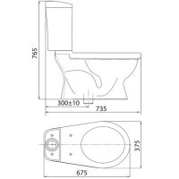 Bản vẽ kỹ thuật bồn cầu Viglacera VI88