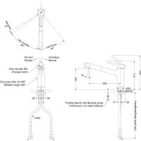 Bản vẽ kỹ thuật vòi bếp TOTO TKS05304J