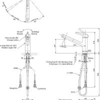 Bản vẽ kỹ thuật vòi bếp TOTO TKS05305JA