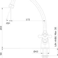 Bản vẽ kỹ thuật vòi bếp nước lạnh TOTO TX603KCS