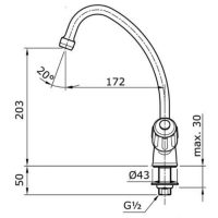 Vòi bếp nước lạnh TOTO TX603KM 3 Bản vẽ kỹ thuật vòi bếp TOTO TX603KM