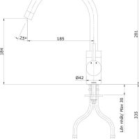 Bản vẽ kỹ thuật vòi rửa bát TOTO TX605KESBR