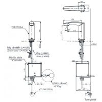 bản vẽ vòi lavabo cảm ứng TOTO TLE22006A