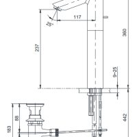 Vòi Lavabo TOTO TS240AY Nóng Lạnh Thân Cao 3 %tên tệp%