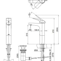 Vòi Lavabo TOTO TTLR302FV-1 Nóng Lạnh Thân Cao 9 %tên tệp%