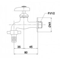 Vòi nước gắn tường TOTO T26-13 3 Bản vẽ kỹ thuật vòi nước gắn tường TOTO T26-13