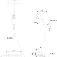 Bản vẽ kỹ thuật vòi sen tắm nhiệt độ TOTO TMGG40QJ