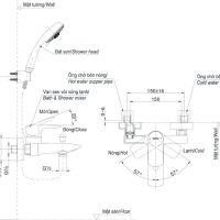 Bản vẽ kỹ thuật củ sen gật gù TOTO TBG04302V