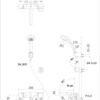 Bản vẽ kỹ thuật vòi sen tắm nhiệt độ Nhật TOTO TMGG40E3