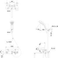 Bản vẽ kỹ thuật vòi sen nhiệt độ TOTO TMGG40EW