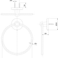 Bản vẽ kỹ thuật vòng treo khăn TOTO TS115SB