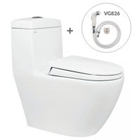 Bồn cầu 1 khối Viglacera V199 xả nhấn nắp êm, tặng xịt VG826