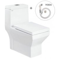 Bồn cầu 1 khối Viglacera V42 xả nhấn nắp êm, tặng xịt VG826