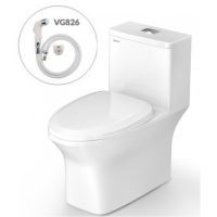 Bồn cầu 1 khối Viglacera V72 xả nhấn nắp êm, tặng xịt VG826