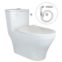 Bồn cầu 1 khối Viglacera V36 xả nhấn nắp êm, tặng xịt VG826