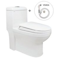 Bồn cầu 1 khối Viglacera V41 xả nhấn nắp êm, tặng xịt VG826