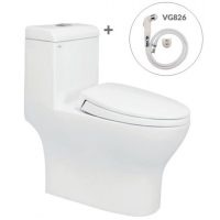 Bồn cầu 1 khối Viglacera V45M xả nhấn nắp êm, tặng xịt VG826