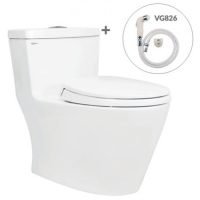Bồn cầu 1 khối Viglacera V62 xả nhấn nắp êm, tặng xịt VG826