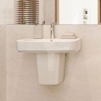 Chậu lavabo Viglacera CD58 Fansipan chân lửng 4 Chậu rửa mặt Viglacera treo tường CD58