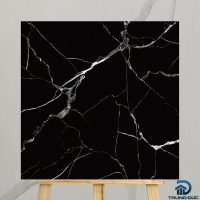 Gạch 60x60 66020 màu đen vân đá trắng porcelain men bóng vi tinh