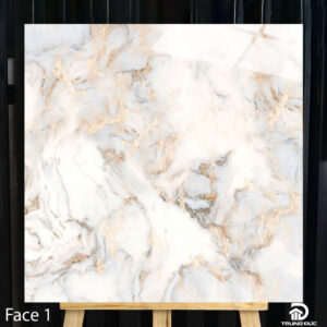 Gạch 80x80 Catalan 80073 porcelain 4 face men bóng màu trắng vân mây