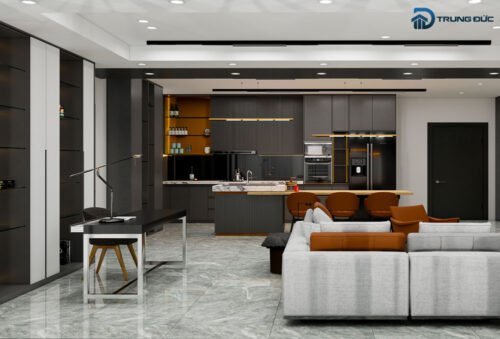 Gạch 80x80 lát nền phòng khách Catalan 85005