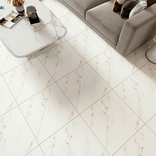 Gạch 80x80 lát nền phòng khách màu trắng 80046