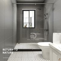 Gạch bông 20x20 lát nền phòng vệ sinh họa tiết mê cung màu đen trắng