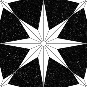 Gạch bông màu đen trắng Prime 2715 men bóng, 30x30 (cm)