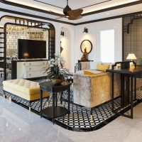 Gạch bông lát nền phòng khách 60x60 62001