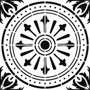 Gạch bông đen trắng Prime 2721 men bóng, 30x30 (cm)