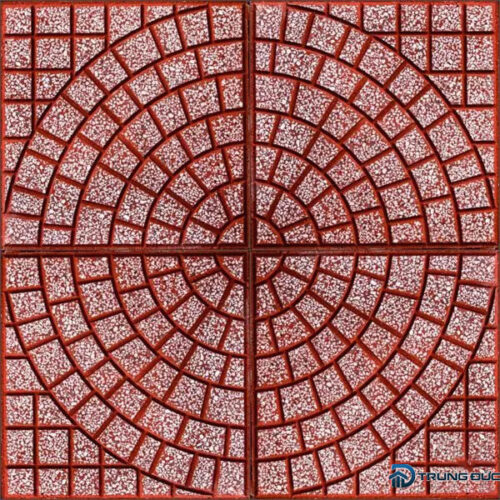 Gạch dẻ quạt màu đỏ Terrazzo