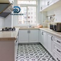 Gạch bông men lát nền phòng bếp