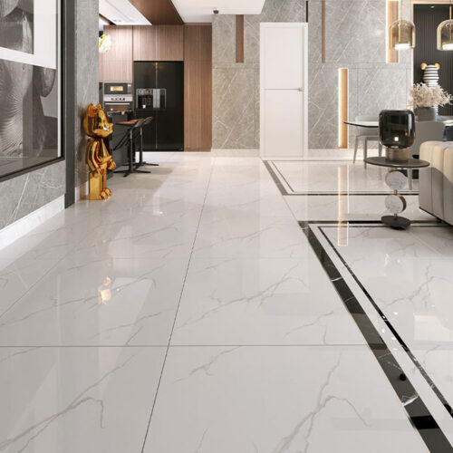 Gạch lát nền màu trắng vân khói 60x60 Catalan 69058