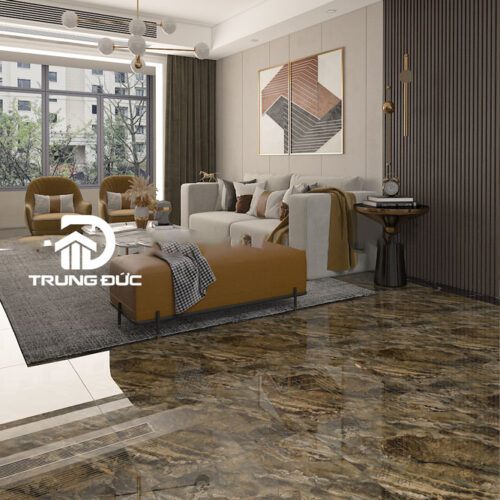 Gạch lát nền phòng khách màu nâu 60x60 Catalan 66021