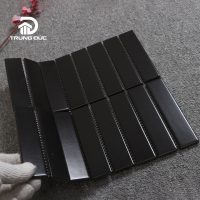 Gạch mosaic que đũa màu đen mờ 32x145 mm