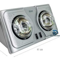 Kích thước đèn sưởi 2 bóng Hans H2B