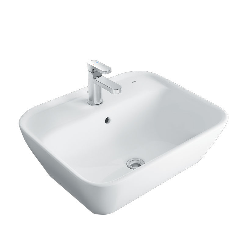 Lavabo INAX L-296V đặt bàn hình chữ nhật 4 Lavabo INAX L-296V đặt bàn hình chữ nhật