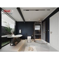 Phòng tắm kính Fendi FMV–1X3 góc vát 1000mm 4 Phòng tắm kính Fendi FMV–1X3 phiên bản phụ kiện hoàn thiện màu vàng