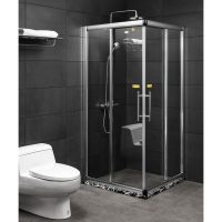 Phòng tắm kính Fendi FKG-1X4 góc vuông 2 vách 1800mm màu vàng phụ kiện màu chrome