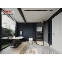 Phòng tắm kính Fendi FMV–1X3 góc vát 1000mm 5 Phòng tắm kính Fendi FMV–1X3 phiên bản phụ kiện hoàn thiện màu đen